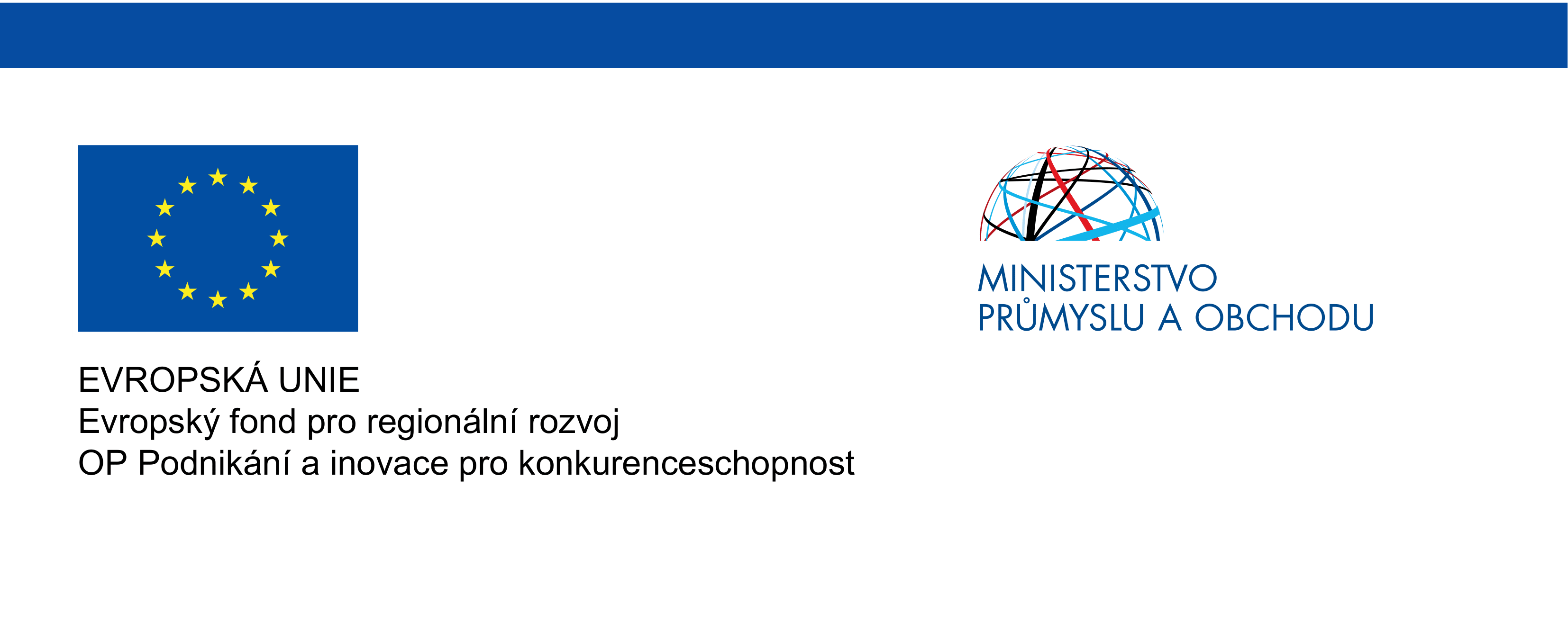 Logo dotace EVROPSKÁ UNIE a MINISTERSTVO PRŮMYSLU A OBCHODU